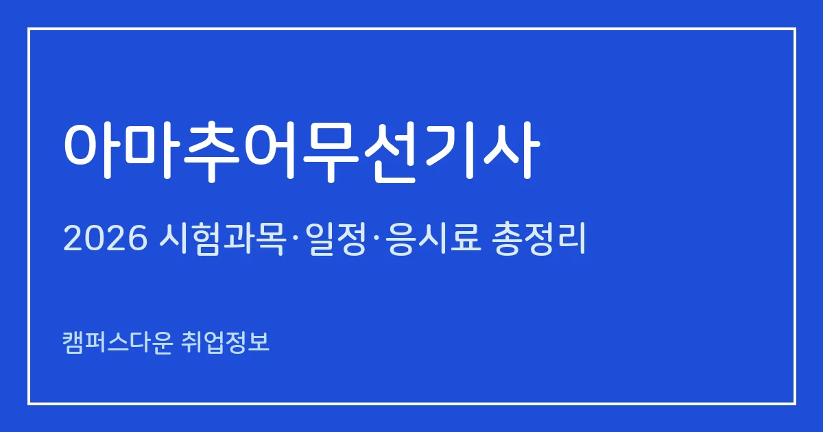 아마추어무선기사 2026: 1·2·3급(전신·전화) 과목·문항·시험시간, 응시료 20,000원, 상시검정 일정