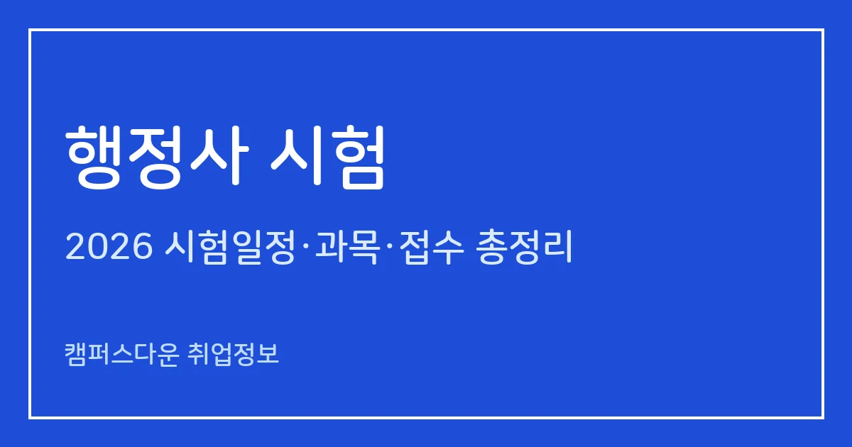 행정사 시험 2026: 제14회 1차 5.30·2차 10.3 시행, 2차 합격자 발표 12.16과 환불 기준