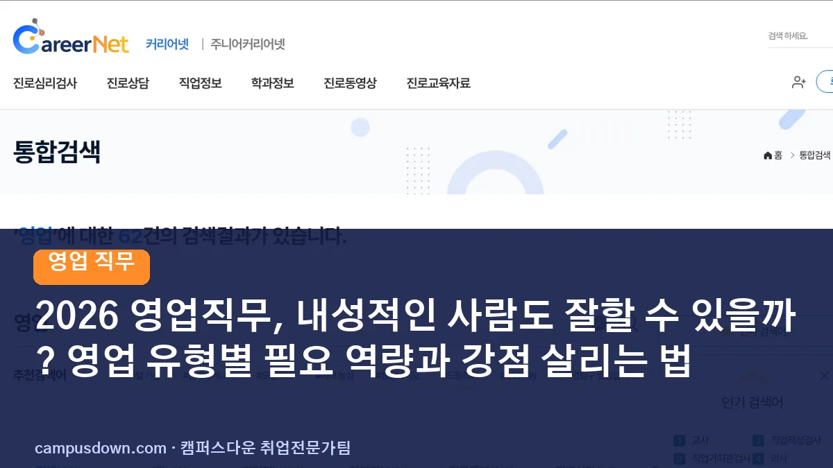 2026 영업직무, 내성적인 사람도 잘할 수 있을까? 영업 유형별 필요 역량과 강점 살리는 법