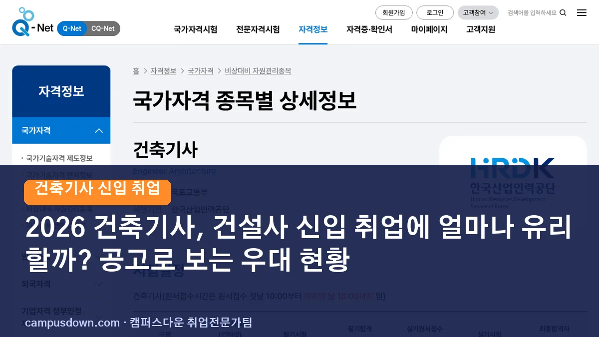 2026 건축기사, 건설사 신입 취업에 얼마나 유리할까? 공고로 보는 우대 현황
