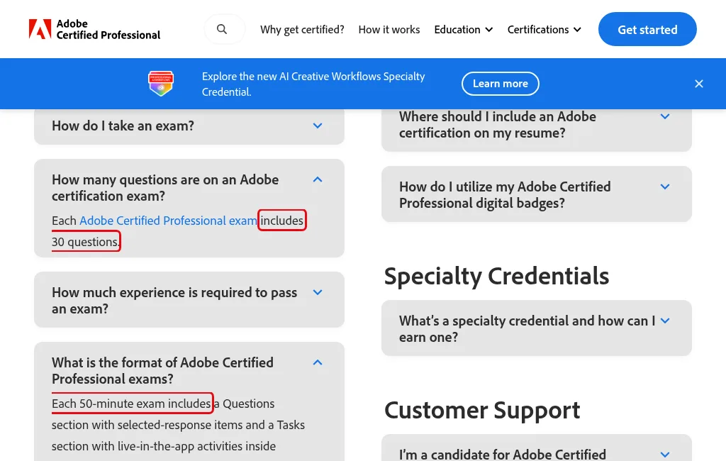 Adobe ACP FAQ 문항 수와 시험 형식